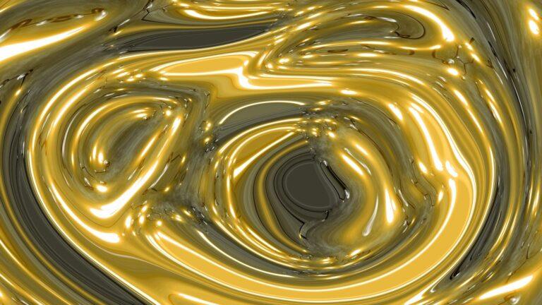 Abstract golden liquid with swirling patterns